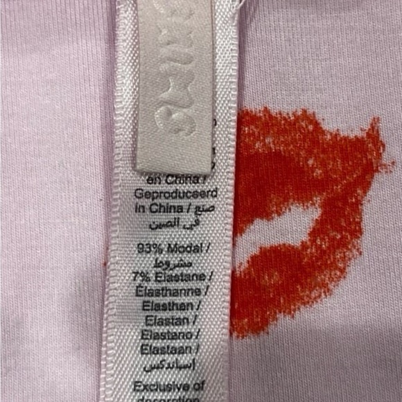 SKIMS Cherry Blossom Lipstick Super Cropped Long Sleeve Top Pink Women’s LARGE - Picture 5 of 8